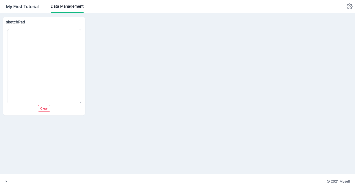 Screenshot of an empty marcelle dashboard