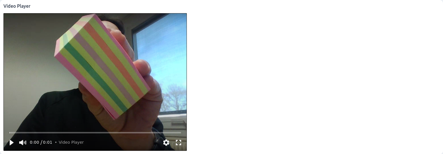 Screenshot of the videoPlayer component